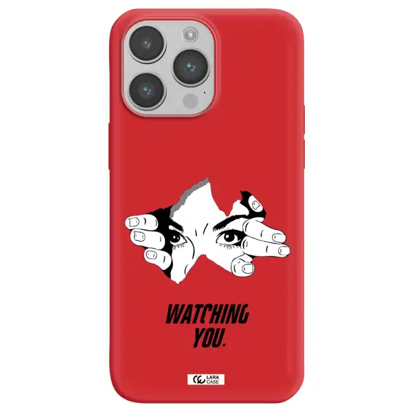 a hand with a hole in the wall Apple iPhone 14 pro max Silicone Imperial Red Case