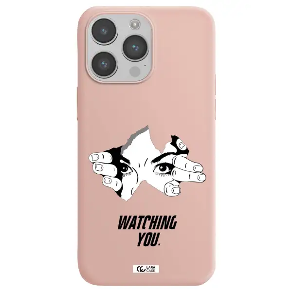 a hand with a hole in the wall Apple iPhone 14 pro Silicone pastel pink Case