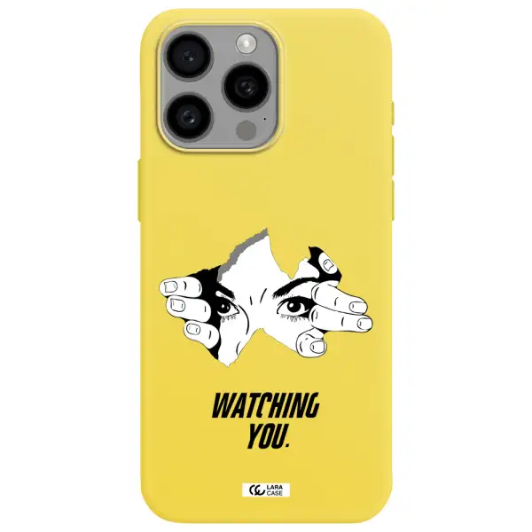a hand with a hole in the wall Apple Iphone 15 Pro max Silicone canary yellow Case