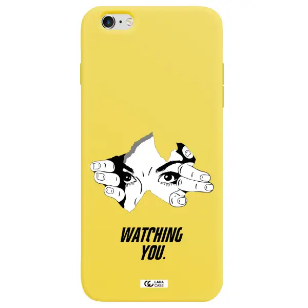 a hand with a hole in the wall Apple iPhone 6 plus Silicone canary yellow Case
