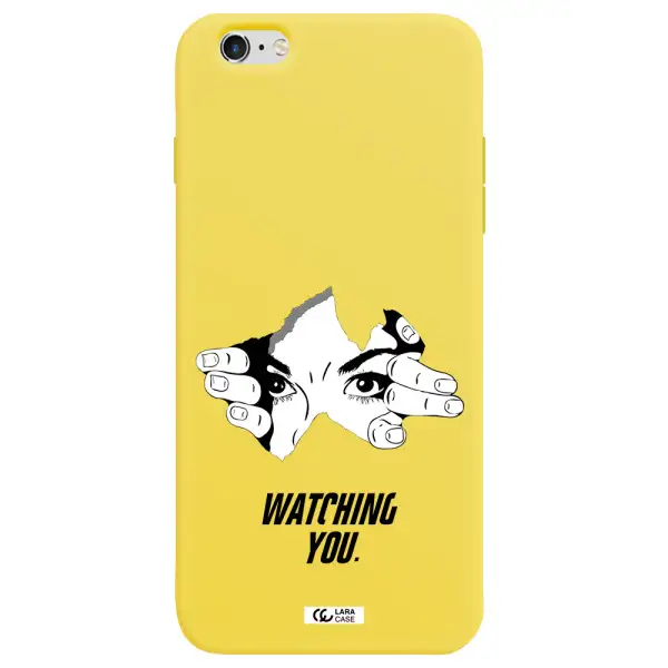 a hand with a hole in the wall Apple iPhone 6 s plus Silicone canary yellow Case