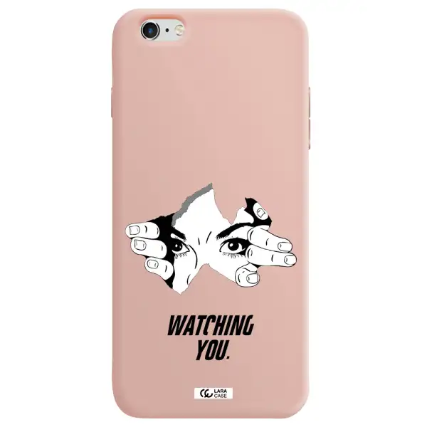 a hand with a hole in the wall Apple iPhone 6 s plus Silicone pastel pink Case