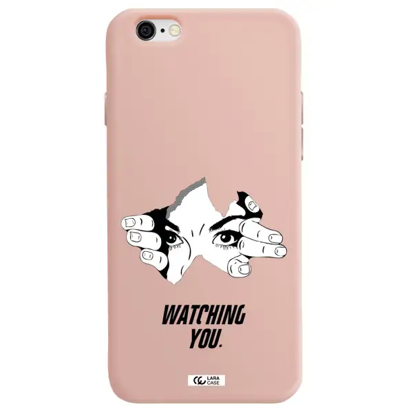 a hand with a hole in the wall Apple iPhone 6 Silicone pastel pink Case