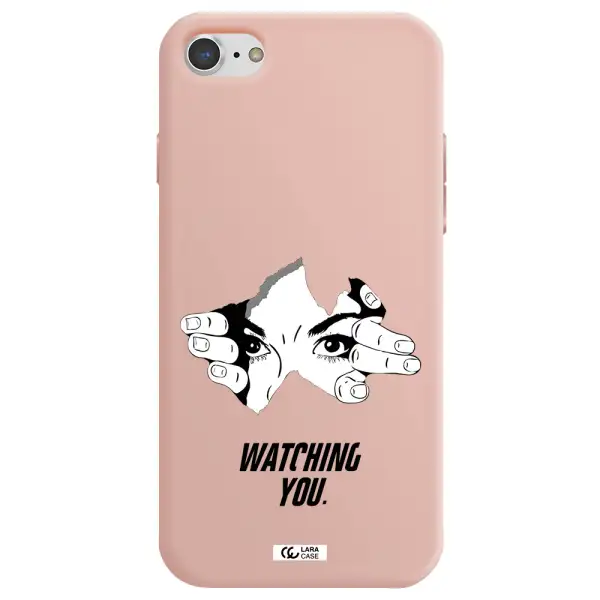 a hand with a hole in the wall Apple iPhone 7 Silicone pastel pink Case