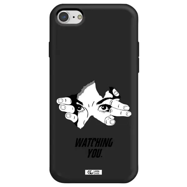a hand with a hole in the wall Apple iPhone 8 Silicone black Case