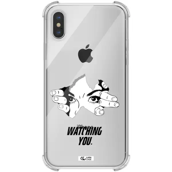 a hand with a hole in the wall Apple iPhone XS max Clear PC Case