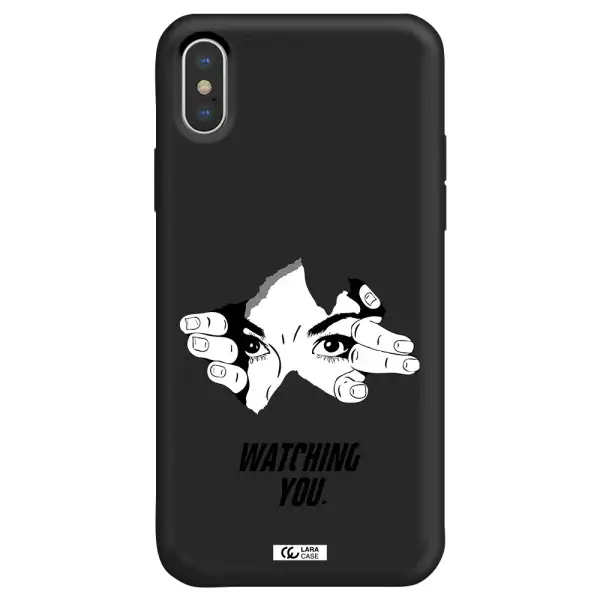 a hand with a hole in the wall Apple iPhone XS Silicone black Case