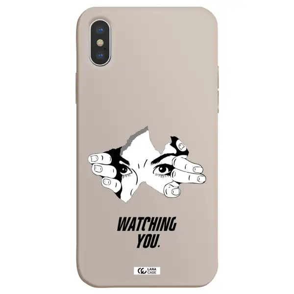 a hand with a hole in the wall Apple iPhone XS Silicone Stone Case