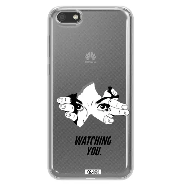 a hand with a hole in the wall Huawei Y5 2018 Clear TPU Case