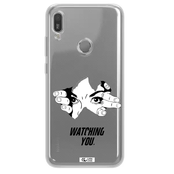 a hand with a hole in the wall Huawei Y6 2019 Clear TPU Case