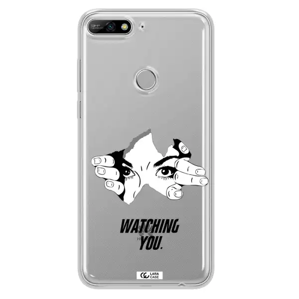 a hand with a hole in the wall Huawei Y7 2018 Clear TPU Case