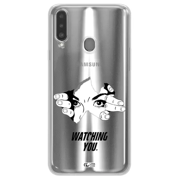 a hand with a hole in the wall Samsung A20S Clear TPU Case