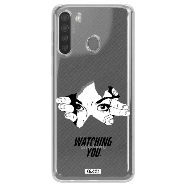 a hand with a hole in the wall Samsung A21 Clear TPU Case