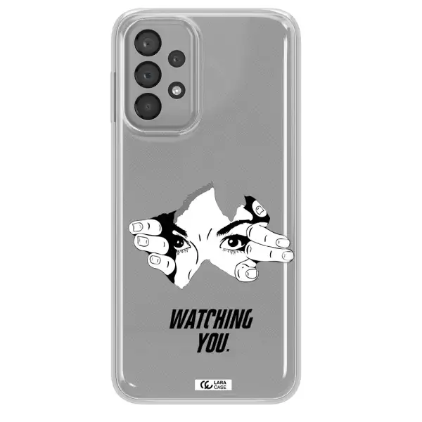 a hand with a hole in the wall Samsung A23 Clear TPU Case