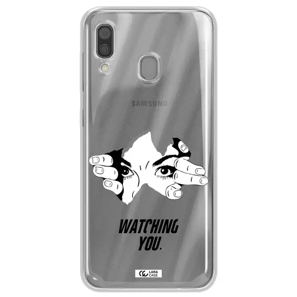 a hand with a hole in the wall Samsung A30 Clear TPU Case