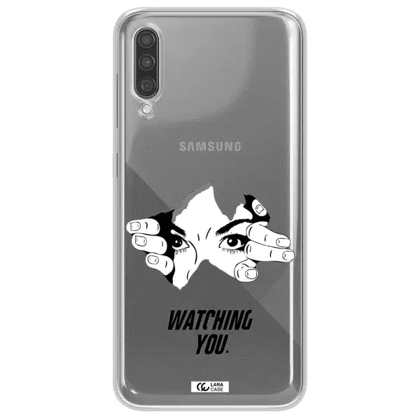 a hand with a hole in the wall Samsung A30S Clear TPU Case