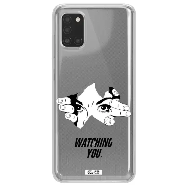 a hand with a hole in the wall Samsung A31 Clear TPU Case