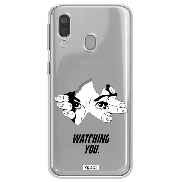 a hand with a hole in the wall Samsung A40 Clear TPU Case