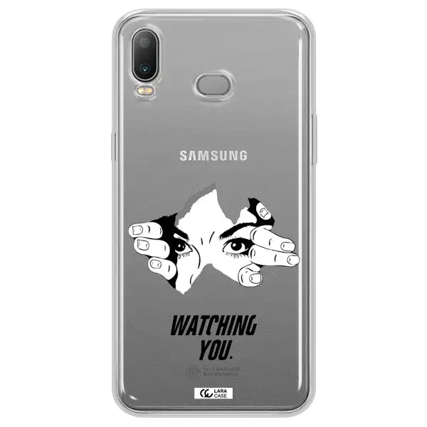 a hand with a hole in the wall Samsung A6S Clear TPU Case
