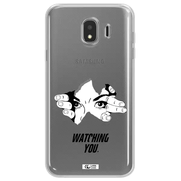 a hand with a hole in the wall Samsung J4 Clear TPU Case