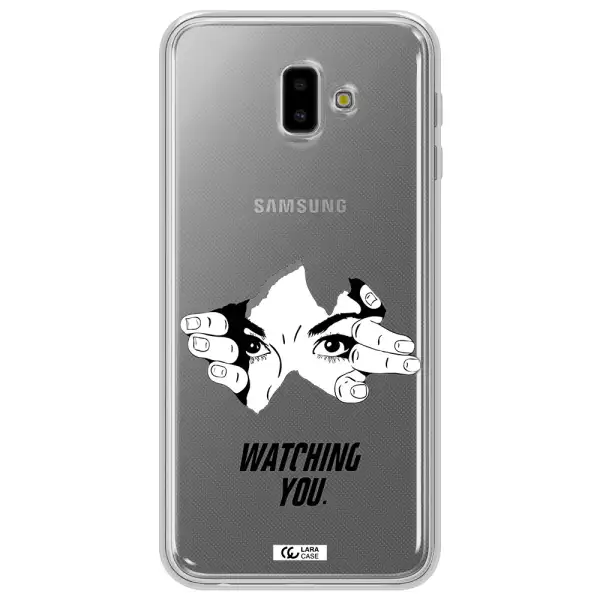 a hand with a hole in the wall Samsung J6 Plus Clear TPU Case
