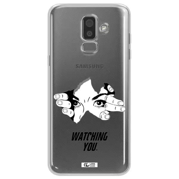 a hand with a hole in the wall Samsung J8 Clear TPU Case