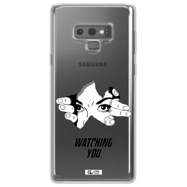 a hand with a hole in the wall Samsung Note 9 Clear TPU Case