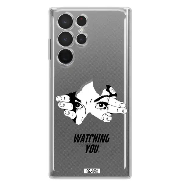 a hand with a hole in the wall Samsung S 22 Ultra Clear TPU Case