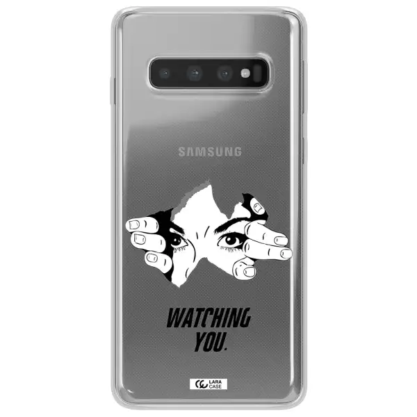 a hand with a hole in the wall Samsung S10 Clear TPU Case