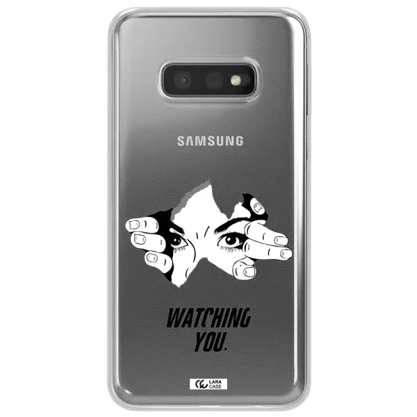 a hand with a hole in the wall Samsung S10e Clear TPU Case