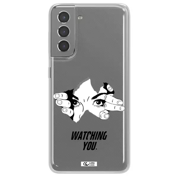 a hand with a hole in the wall Samsung S21 Clear TPU Case