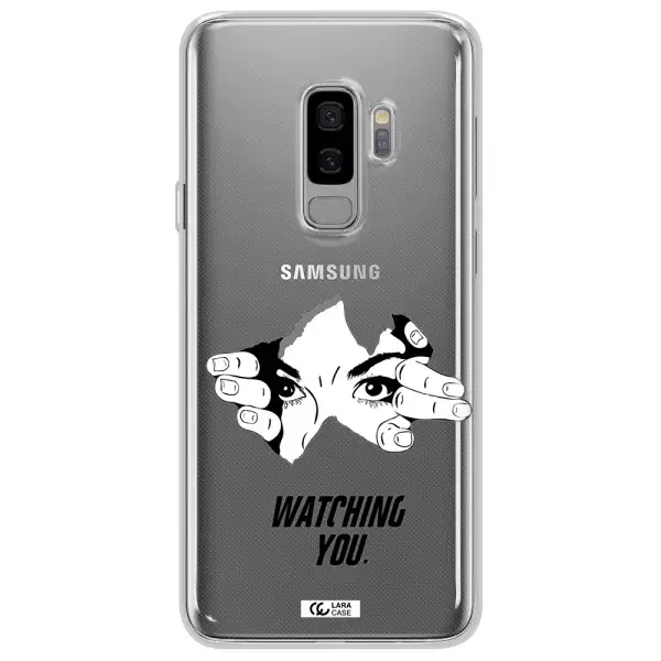 a hand with a hole in the wall Samsung S9 Plus Clear TPU Case
