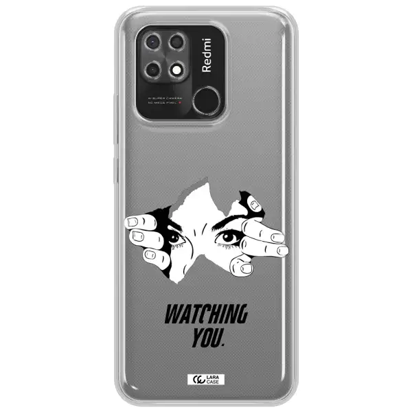 a hand with a hole in the wall Xiaomi Redmi 10C Clear TPU Case