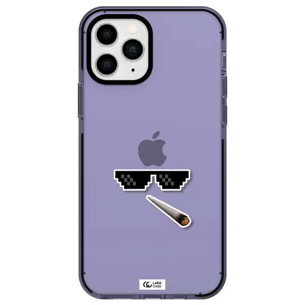 a cigarette and sunglasses Apple iPhone 11 pro impact Lilac Case