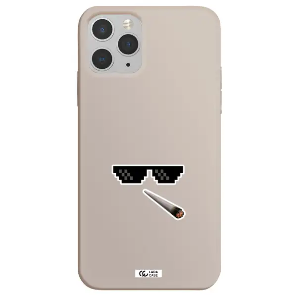 a cigarette and sunglasses Apple iPhone 11 pro max Silicone Stone Case