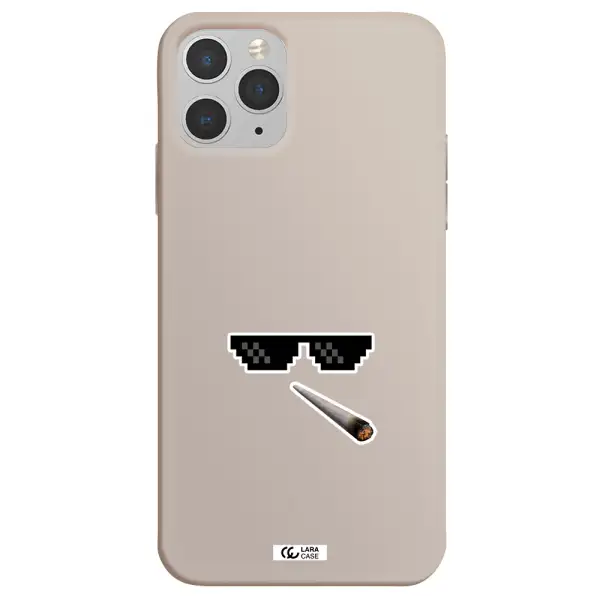 a cigarette and sunglasses Apple iPhone 11 pro Silicone Stone Case
