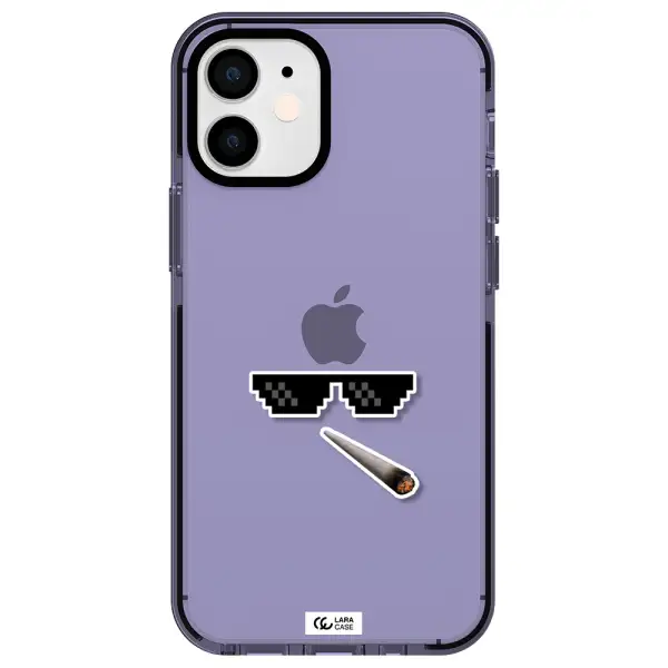 a cigarette and sunglasses Apple iPhone 12 mini impact Lilac Case