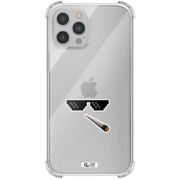 a cigarette and sunglasses Apple iPhone 12 pro Clear PC Case