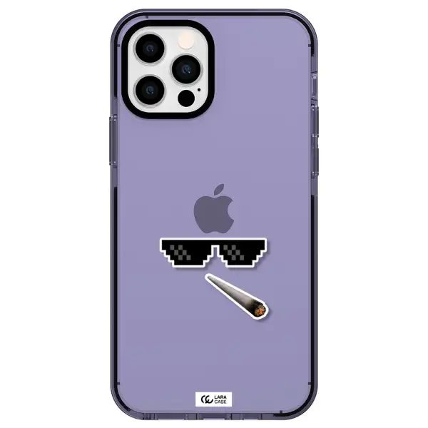 a cigarette and sunglasses Apple iPhone 12 pro impact Lilac Case