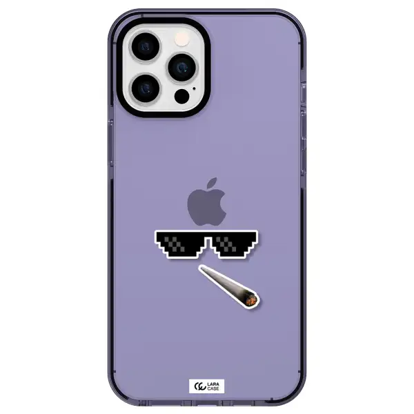 a cigarette and sunglasses Apple iPhone 12 pro max impact Lilac Case