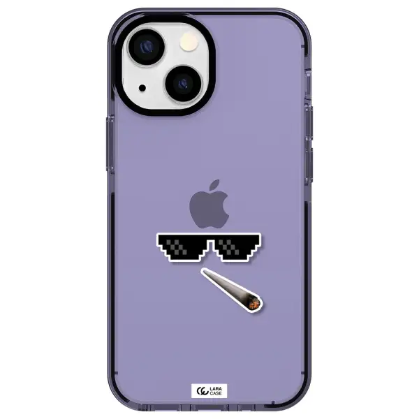 a cigarette and sunglasses Apple iPhone 13 mini impact Lilac Case