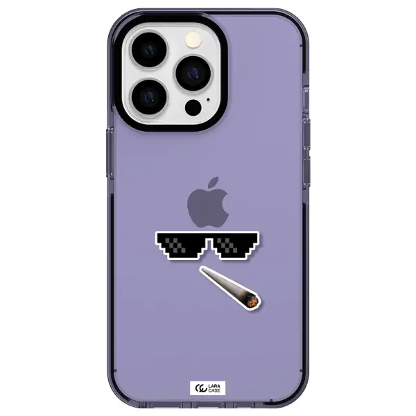 a cigarette and sunglasses Apple iPhone 13 Pro impact Lilac Case