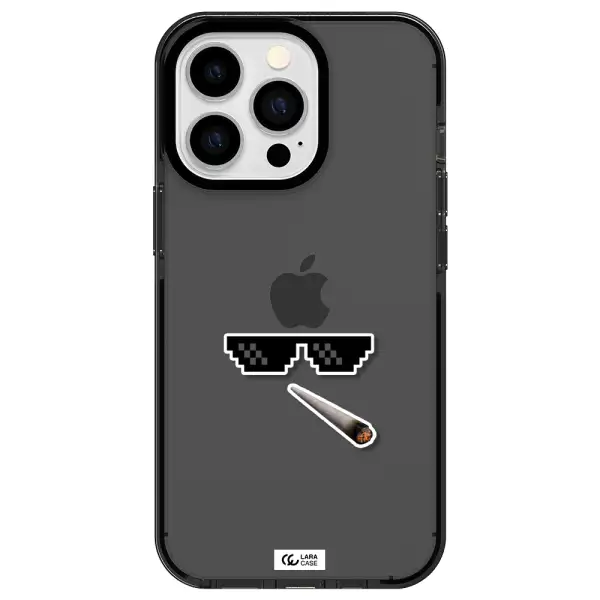 a cigarette and sunglasses Apple iPhone 13 Pro impact Smoke Black Case