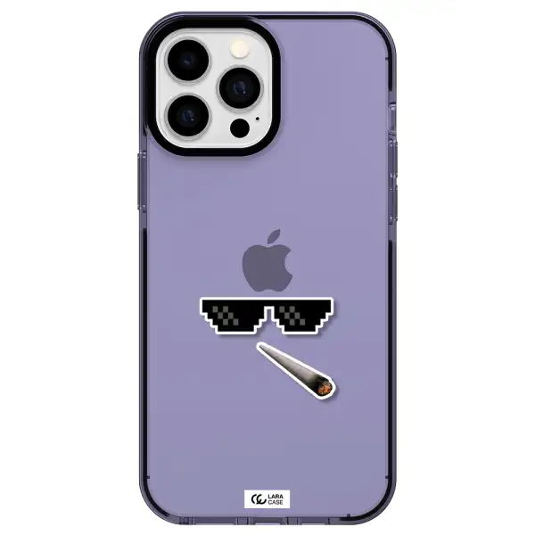 a cigarette and sunglasses Apple iPhone 13 Pro Max impact Lilac Case