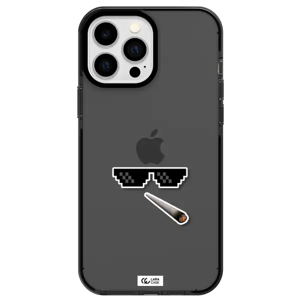 a cigarette and sunglasses Apple iPhone 13 Pro Max impact Smoke Black Case