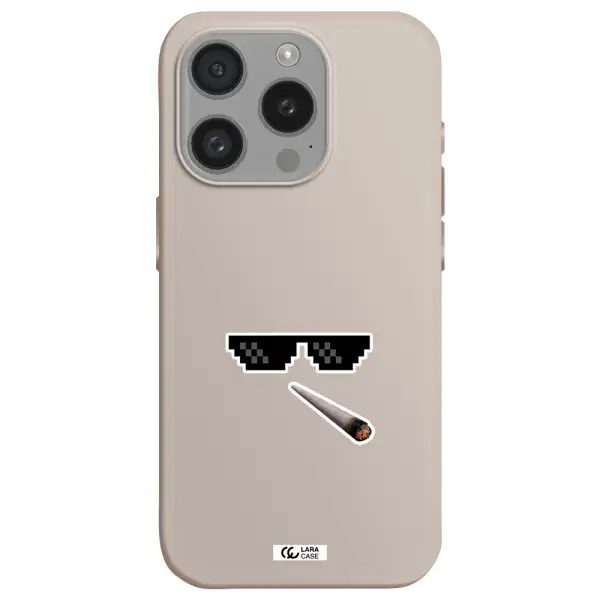 A Cigarette And Sunglasses Apple Iphone 15 Pro Silicone Stone Case