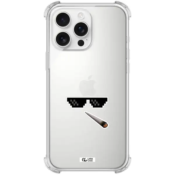 A Cigarette And Sunglasses Apple Iphone 16 Pro Max Clear Pc Case