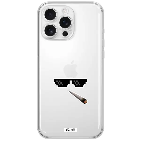 A Cigarette And Sunglasses Apple Iphone 16 Pro Max Clear Tpu Case