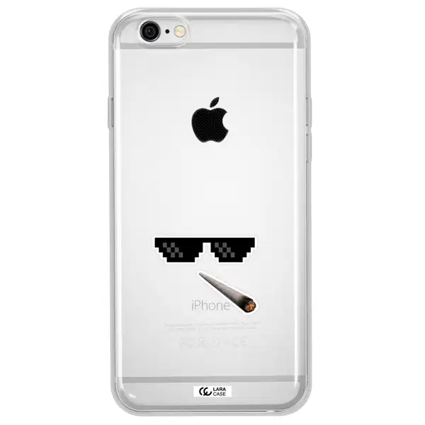 a cigarette and sunglasses Apple iPhone 6 Clear TPU Case