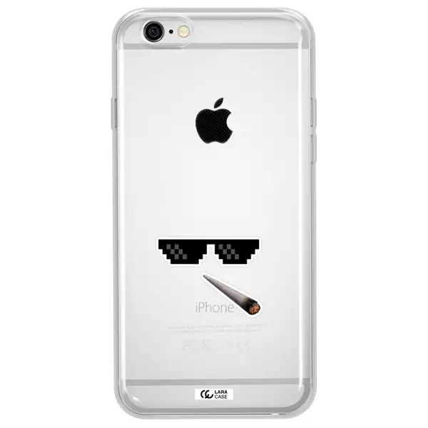a cigarette and sunglasses Apple iPhone 6 plus Clear TPU Case